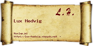Lux Hedvig névjegykártya